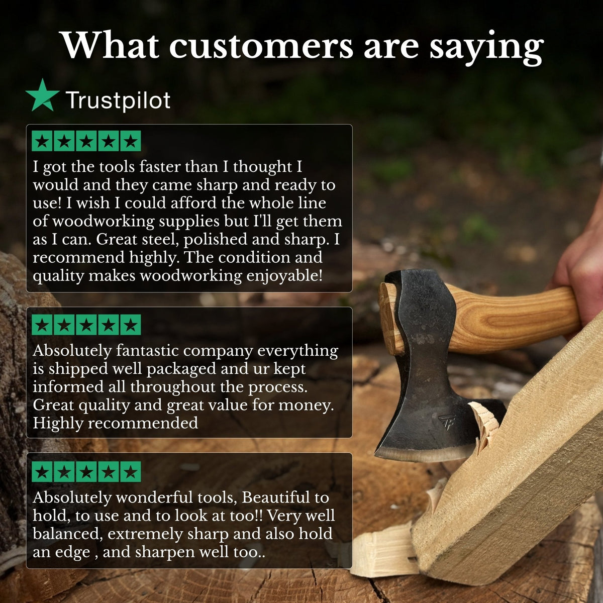 Small Carving Axe, 650 g (1.43 lb)